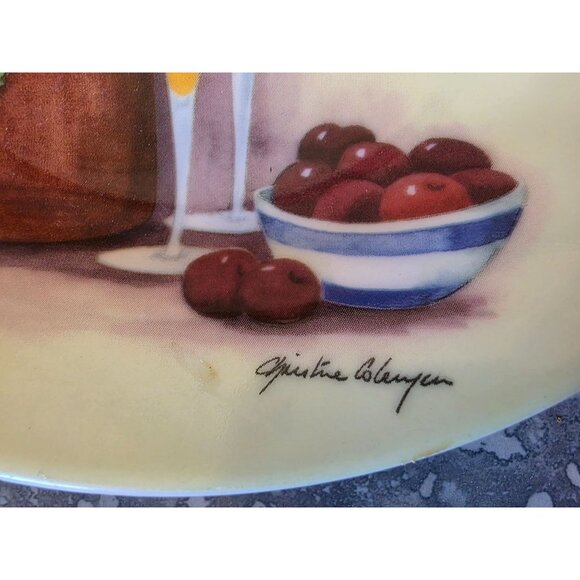 Set Of 2 Royal Norfolk Decorative Plates With Fruit & Wine Design By Gisela Grah - Picture 4 of 5